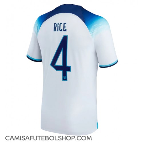 Camisa de time de futebol Inglaterra Declan Rice #4 Replicas 1º Equipamento Mundo 2022 Manga Curta